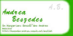 andrea beszedes business card